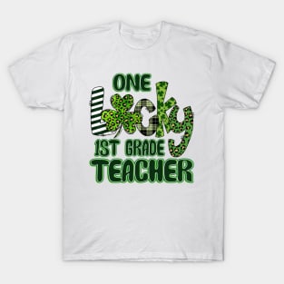 One Lucky 1st Grade Teacher Shamrock T-Shirt